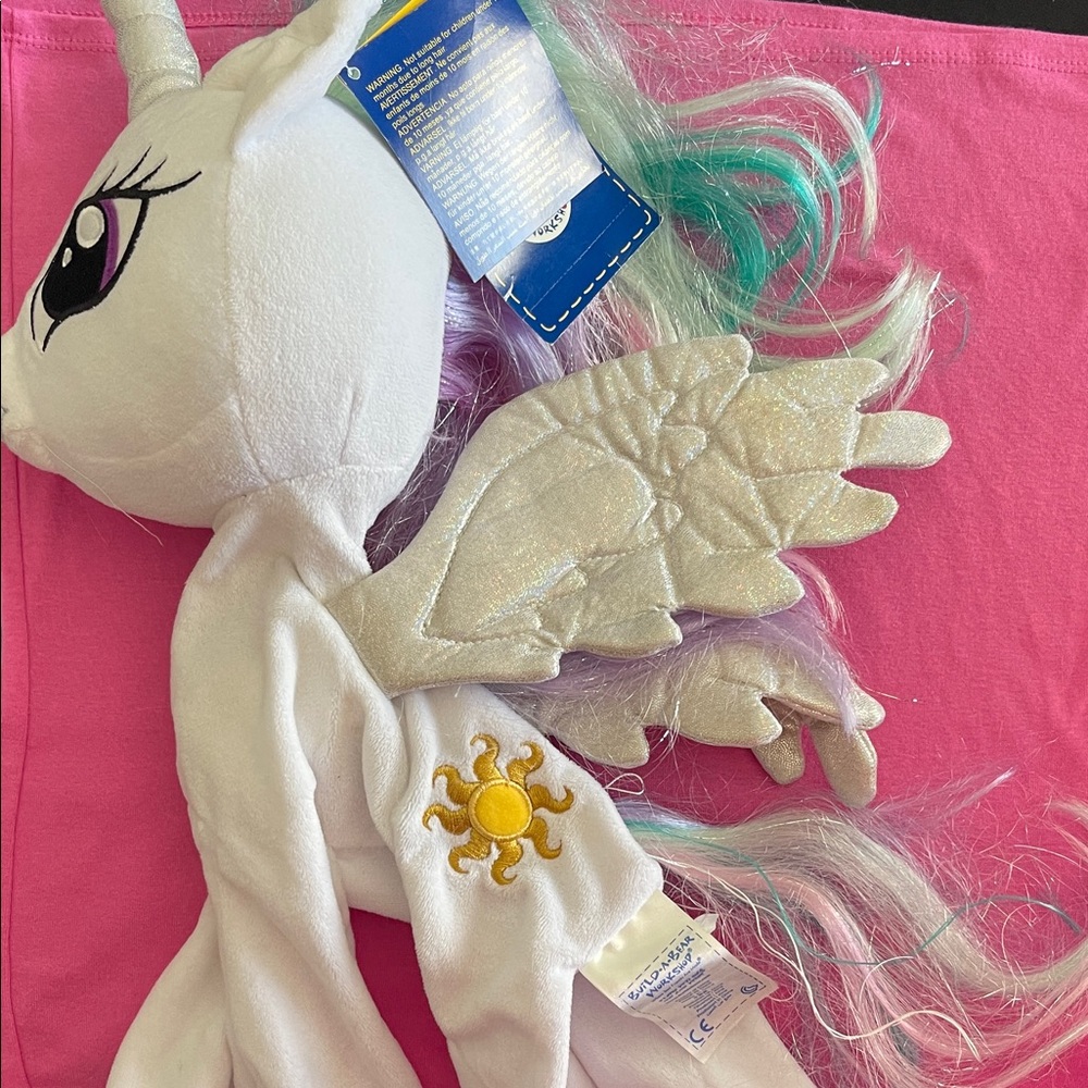 Build-A-Bear White and Gold Unicorn Plush